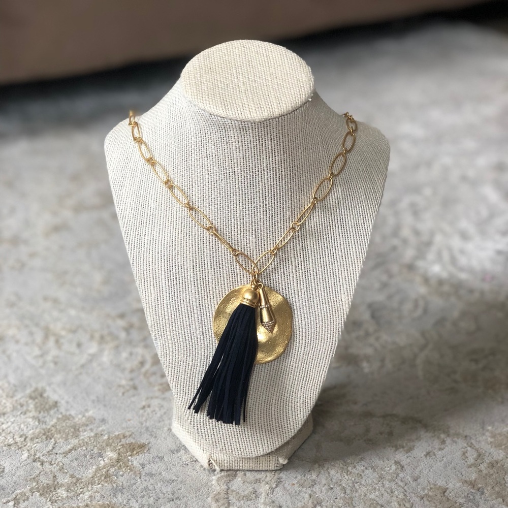 Carla Vegan Leather Tassel Necklace Stella&Dot